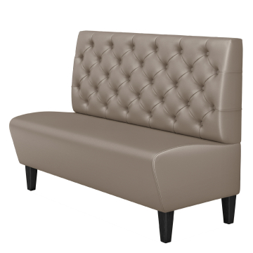 MIAMI | Restaurang bås soffa | B:H 200 x 103 cm | Taupe | Chesterfield | Läder