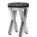 JUANA | Gastro Barstoel | B:H 40 x 81cm | RVS/ Antraciet | Leren zitting: Zwart | zonder leuning