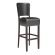 LUCA | Gastro Barhocker | Leder | Holz | Schwarz | mit Lehne