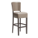 LUCA | Gastro Barhocker | Leder | Holz | Taupe | mit Lehne
