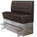 DALLAS | Hög restaurangsoffa | B:H 140 x 133 cm | Brun | Chesterfield-knapp | Läder