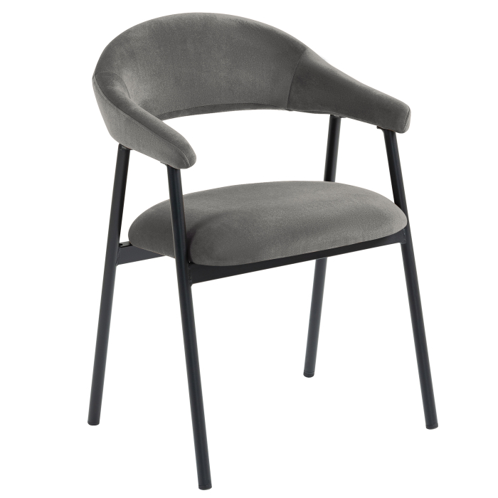 LARA | Hotel Chair | Velvet | Grey