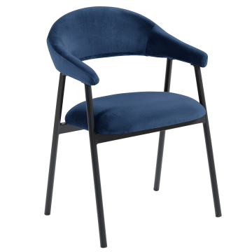 LARA | Fauteuil d'hôtel | Velours | Bleu