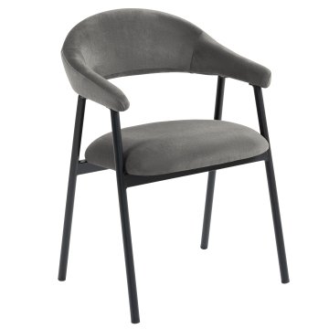 LARA | Fauteuil d'hôtel | Velours | Gris