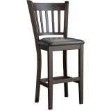 GIOVANNI | Gastro Barhocker | Leder | Holz | Schwarz | mit Lehne