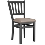 GIOVANNI STEEL | Chaises de bistrot | Taupe | Cuir