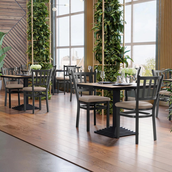 GIOVANNI STEEL | Bistrostuhl | Taupe | Leder