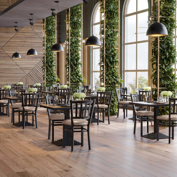 GIOVANNI STEEL | Bistrostuhl | Taupe | Leder