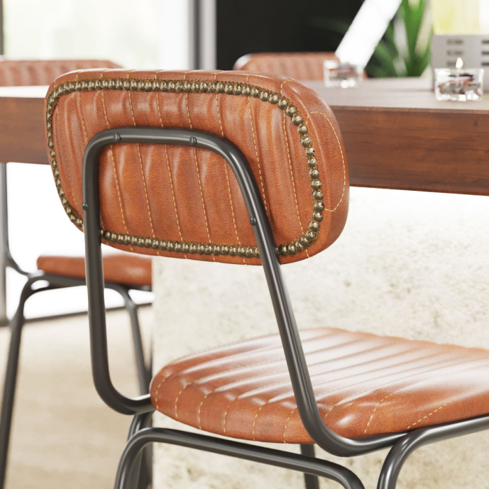 GINO | Retro Barhocker | Braun | Leder