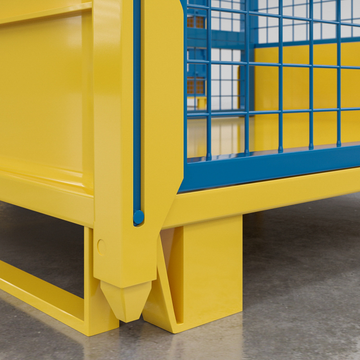 EURO | Gittercontainer | Gul/Blå | B125xD100xH85cm