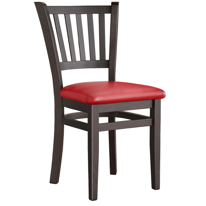 GIOVANNI | Silla de madera para restaurante | Rojo | Cuero