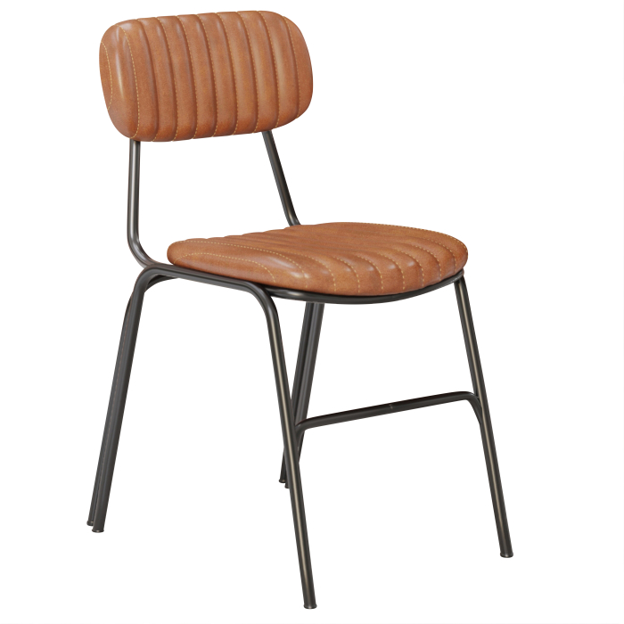 GINO | Retro Stoel | Bruin | Leer