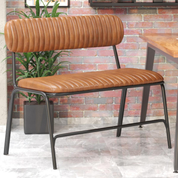 GINO | Retro Sitzbank | Braun | Leder