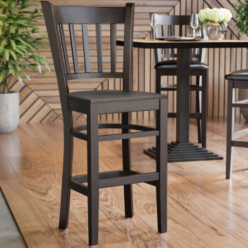 GIOVANNI | Gastro Barhocker | Holz | Wenge | mit Lehne