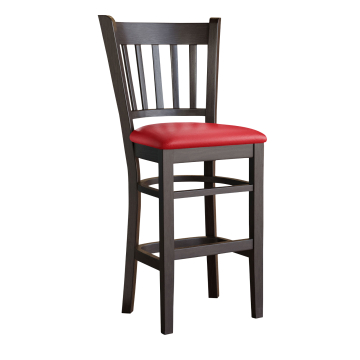 GIOVANNI | Gastro Barhocker | Leder | Holz | Rot | mit Lehne