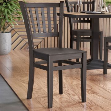 GIOVANNI | Restaurantstol i tre | wenge | lær