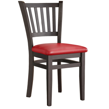 GIOVANNI | Silla de madera para restaurante | Rojo | Cuero