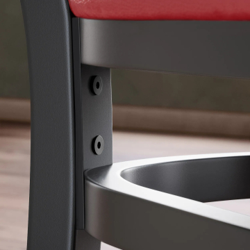 GIOVANNI STEEL | Chaise de restaurant | Rouge | Cuir