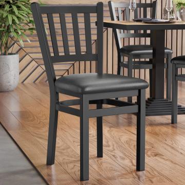 GIOVANNI STEEL | Bistrostuhl | Schwarz | Leder