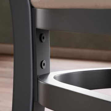 GIOVANNI STEEL | Chaise de restaurant | Taupe | Cuir