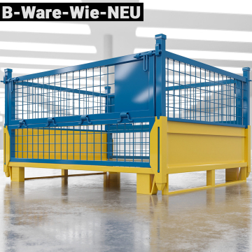 EURO | Gittercontainer | Gul/Blå | B125xD100xH85cm