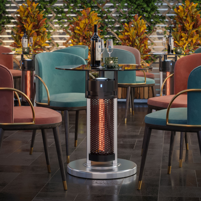 YUNA | Tavolo stufa | Ø 50 cm | 1200W | Infrarossi/elettrico | 1 livello di riscaldamento YUNA | Tavolo stufa | Ø 50 cm | 1200W | Infrarossi/elettrico | 1 livello di riscaldamento
