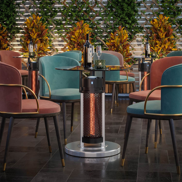 YUNA | Tavolo stufa | Ø 50 cm | 1200W | Infrarossi/elettrico | 1 livello di riscaldamento YUNA | Tavolo stufa | Ø 50 cm | 1200W | Infrarossi/elettrico | 1 livello di riscaldamento