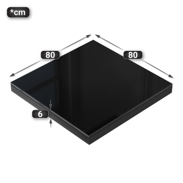 ALEESHA | Glass | Bordplate | 80x80cm | Svart | Torget