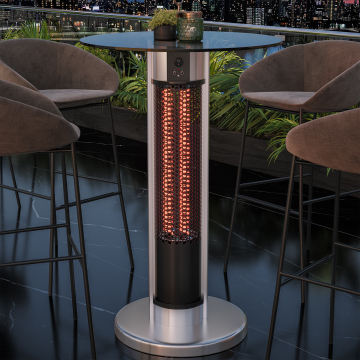 MARA | Tavolo da bar riscaldante | Ø 70 cm | 800 & 1600W | 2 livelli di riscaldamento | Infrarossi