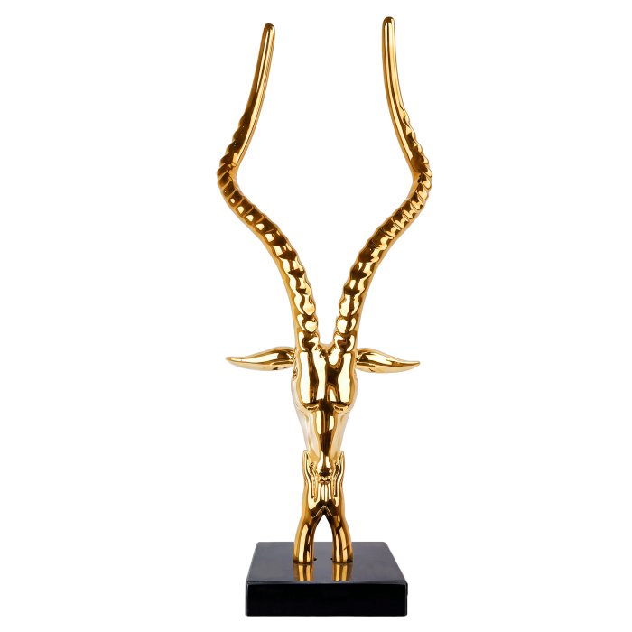 GOAT HEAD | Deco | 42 x 22 x 102 cm | Gold