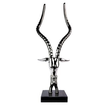 GOAT HEAD | Deco | 42 x 22 x 102 cm | Chrom/Schwarz