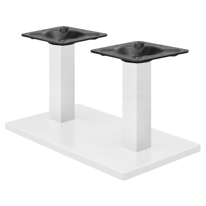 MADRID | Bistro Lounge dobbeltbordstel | Hvid | Højde: 35 cm | Søjle: 6 x 6 cm | Bundplade: 40 x 70 cm