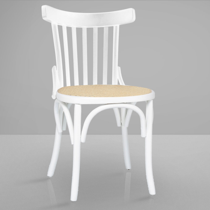 GRANADA | Bentwood Stoel | Wit | Boeg hout | Vlechtwerk Naturel