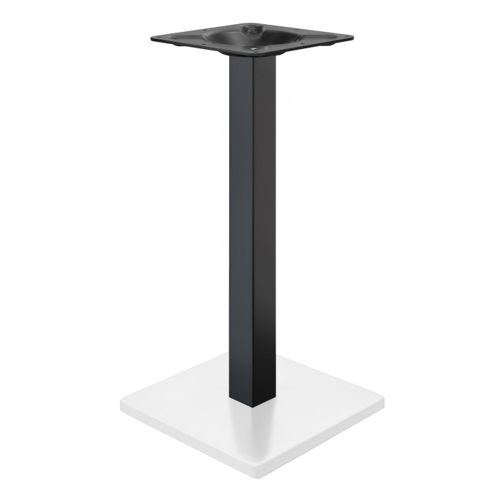MADRID | Structure de table haute de style bistro | Noir/Blanc | Hauteur : 105 cm | Colonne : 6 x 6 cm | Plateau : 45 x 45 cm