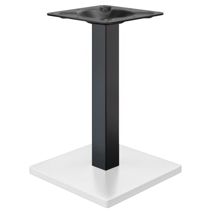MADRID | Bistropöydän runko | Musta/valkoinen | Korkeus: 72 cm | Pylväs: 6 x 6 cm | Pohjalevy: 45 x 45 cm