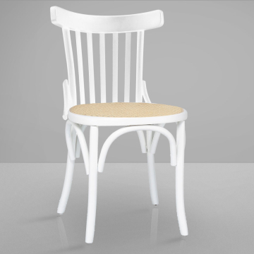 GRANADA | Bentwood Chair | White | Bentwood | Wickerwork Natural