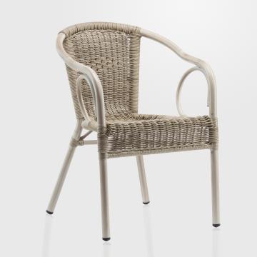 ARGOS | Chaise bistrot en rotin | Gris | Rotin | Empilable