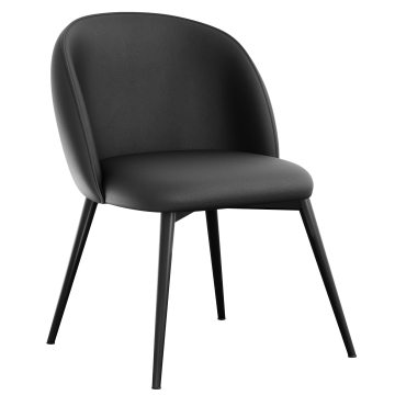 Hailey | Chaise d'hôtel | Noir | Cuir