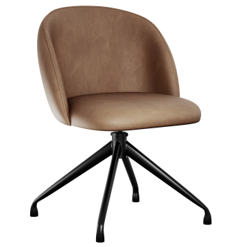 Hailey | Chaise d'hôtel | Marron | Cuir | Pied tournant