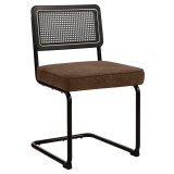 HAWAII | Bistro Chair | Fabric/Textile | Brown | Backrest: Rattan Black