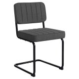 HAWAII | Chaise de bistro | Tissu teddy | Gris foncé