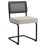 HAWAII | Bistrostol | Teddystof | Creme | Ryg: Rattan Sort
