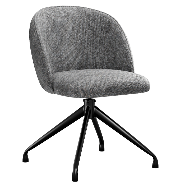 Hailey | Chaise d'hôtel | Gris | Tissu/Textile | Pied pivotant