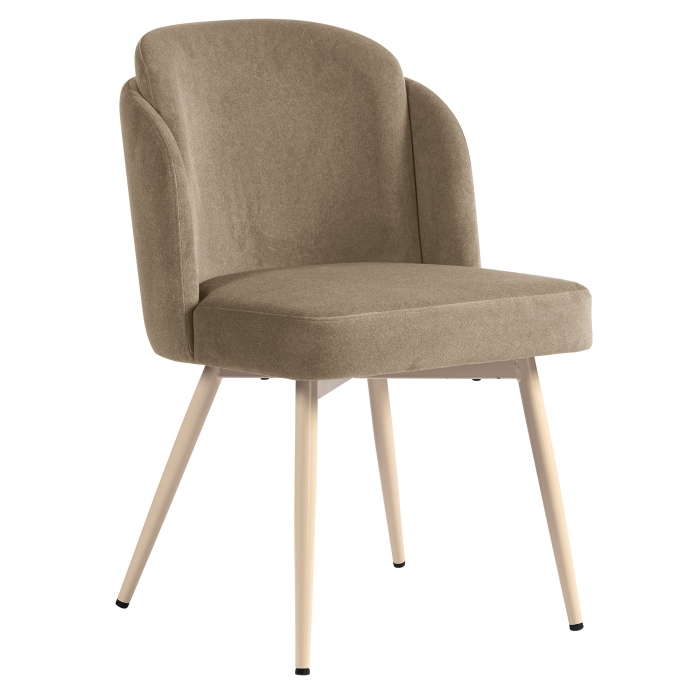 Hannah | Hotellituoli | Taupe | Sametti | Valkoinen runko