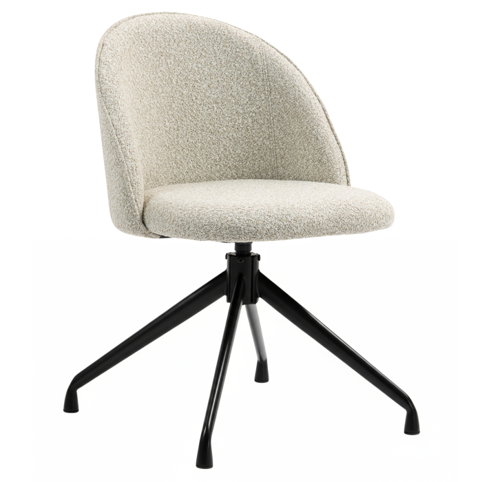 Hailey | Fauteuil d'hôtel | Beige | Tissu en peluche | Pied pivotant