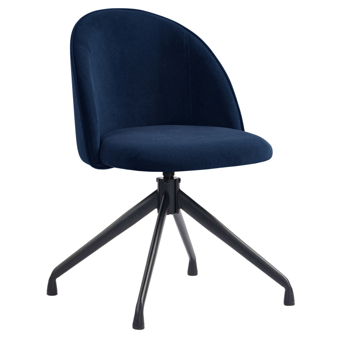 Hailey | Hotel Sedia | Blu | Velluto | Base girevole