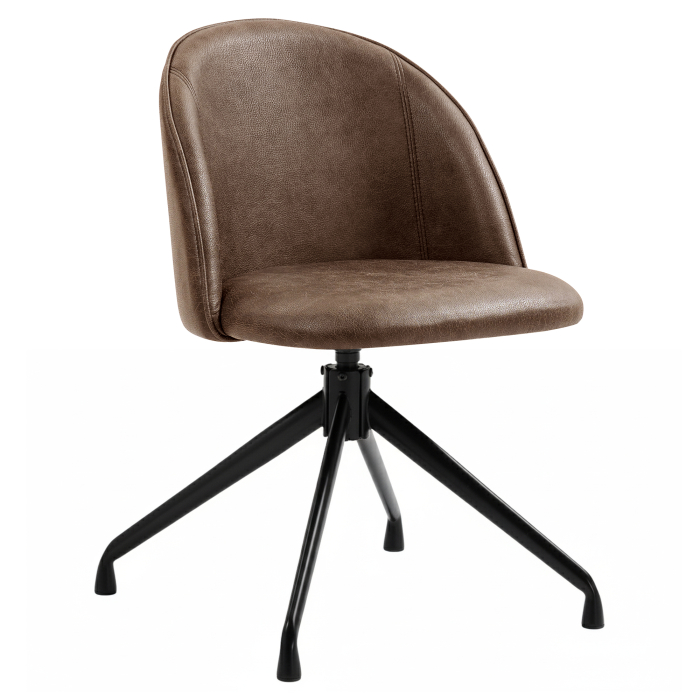 Hailey | Hotel Chair | Brown | Leather | Swivel Base