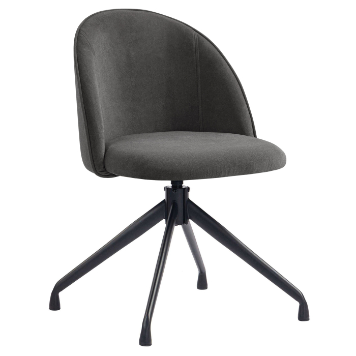 Hailey | Hotel Chair | Gray | Velvet | Swivel Base