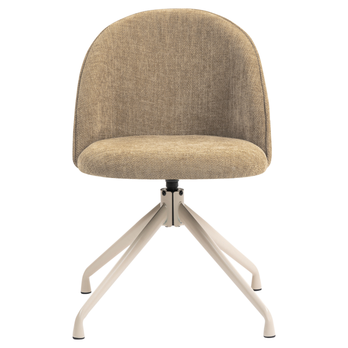 Hailey | Hotell Stol | Taupe | Stoff/Tekstil | Svingbase | Hvit Ramme