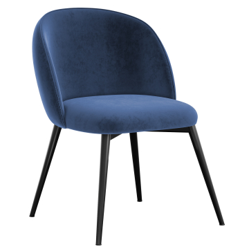 Hailey | Chaise d'hôtel | Bleu | Velours